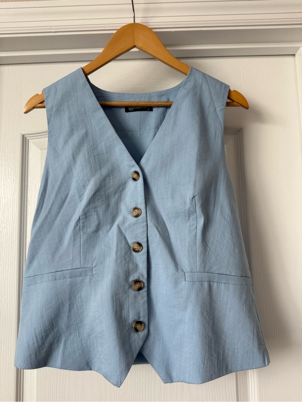 PrettyGarden Light Blue Vest & Shorts Set Size Small